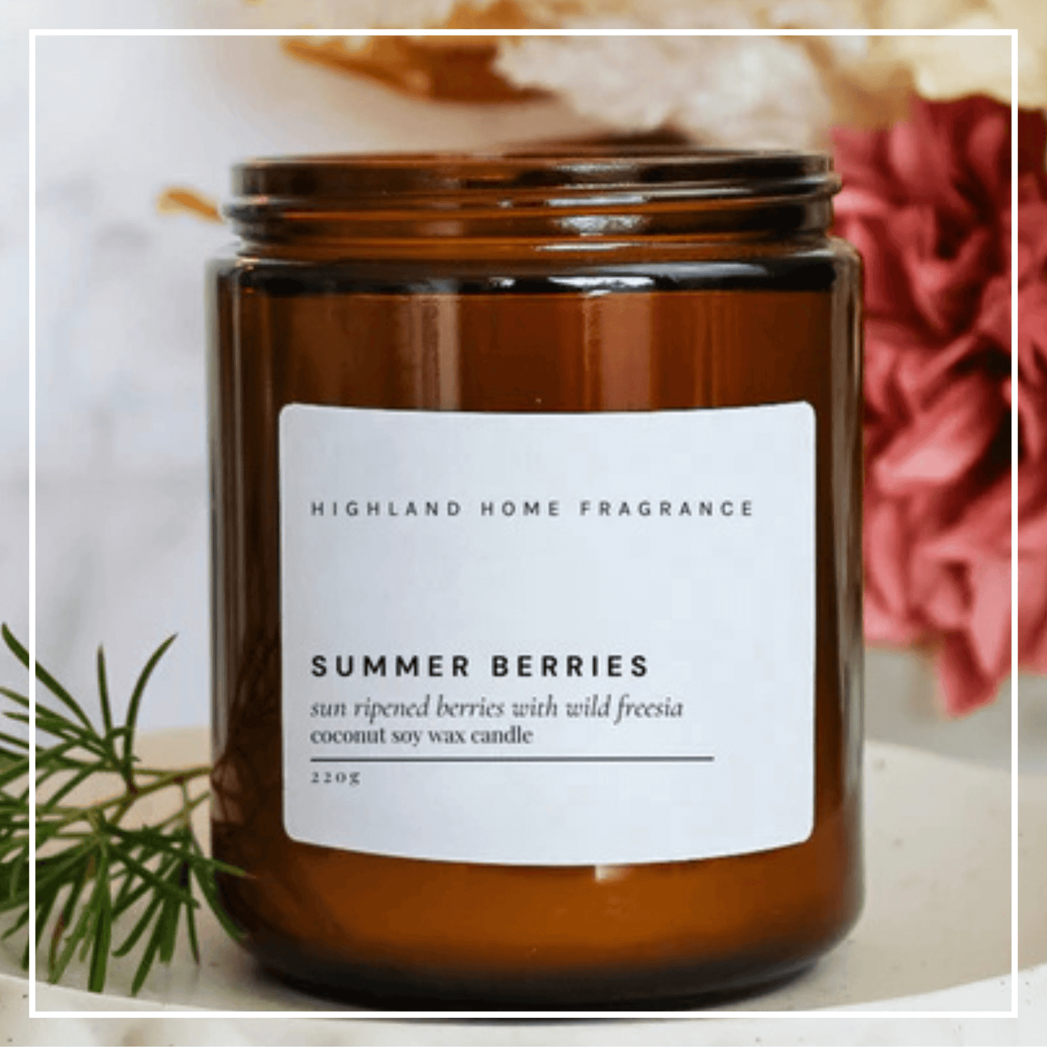 Highland Home Fragrance Sweet and Fruity Collection of Candles.